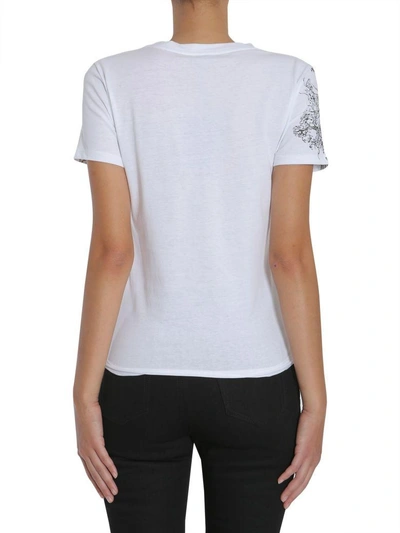 Shop Alexander Mcqueen Round Collar T-shirt In Bianco