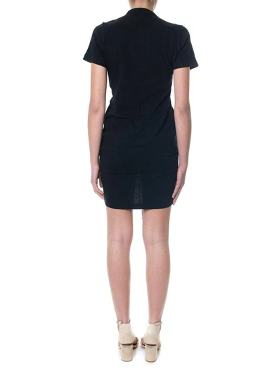 Shop Alexander Wang Black Cotton Ruched Mini Dress