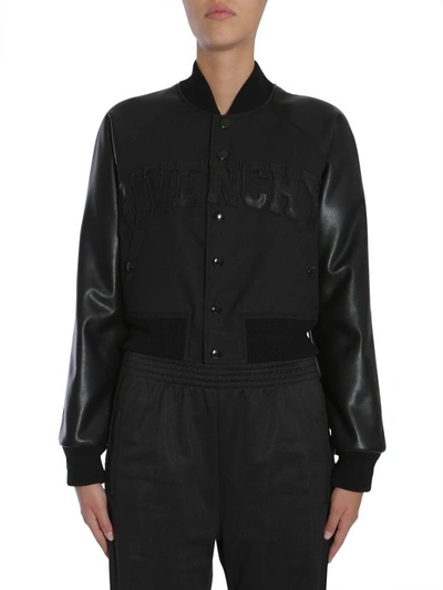 Shop Givenchy Bomber Jacket With Logo In Nero