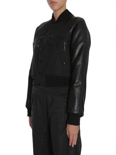 Shop Givenchy Bomber Jacket With Logo In Nero