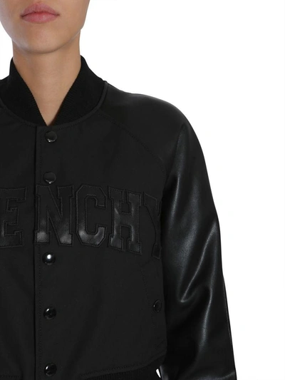 Shop Givenchy Bomber Jacket With Logo In Nero