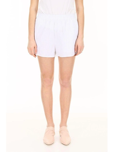 Shop Mm6 Maison Margiela Striped Shorts In White Black Stripe (white)