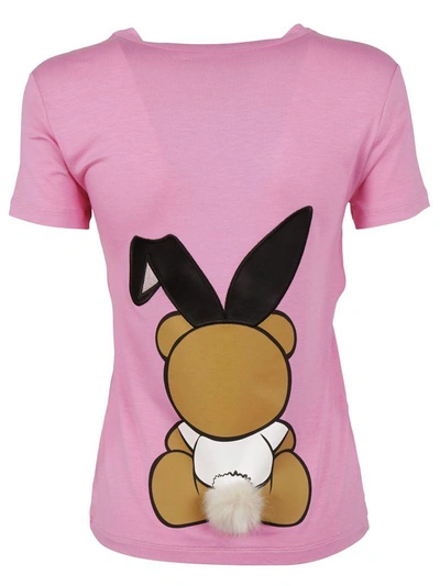 Shop Moschino Bear T-shirt In Vrosa