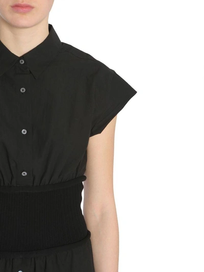 Shop Alexander Wang T Cotton Poplin Dress In Nero