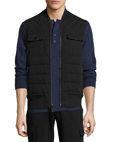 Michael Kors Quilted Knit Cotton Vest In Black | ModeSens