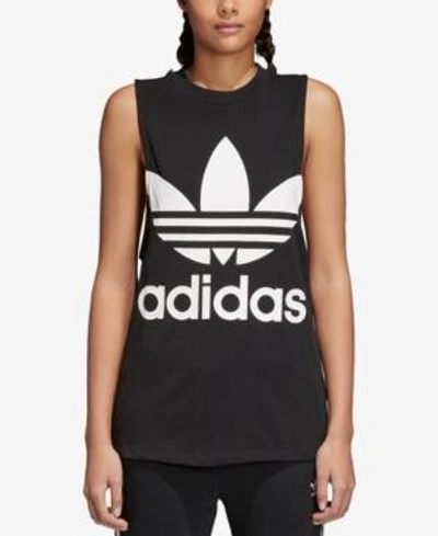 Shop Adidas Originals Logo Tank Top In Black