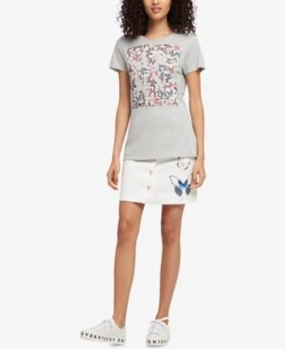 Shop Dkny Short-sleeve Graphic T-shirt, Created For Macy's In Heather Grey