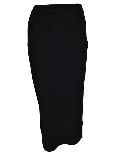 Shop Sportmax Code Ribbed Skirt In Black