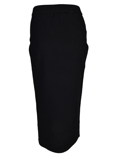 Shop Sportmax Code Ribbed Skirt In Black