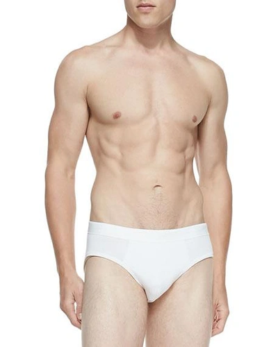 Shop Derek Rose Jack Pima Cotton Stretch Mid-briefs, White