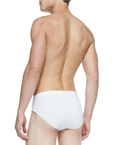 Derek Rose Jack Pima Cotton Stretch Mid-briefs, White In White