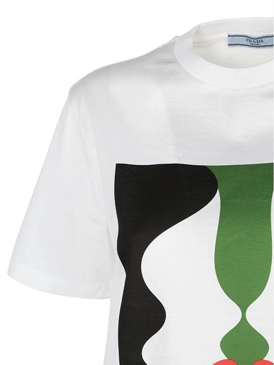 Shop Prada T-shirt In Bianco+agave