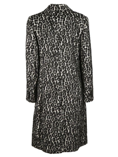Shop Michael Kors Leopard Jacquard Coat In Black