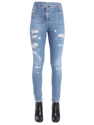 Shop Balmain High Waist Jeans In Blu