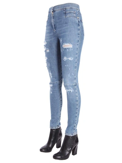 Shop Balmain High Waist Jeans In Blu