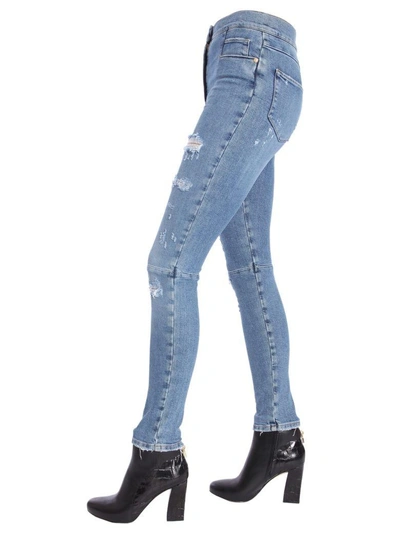 Shop Balmain High Waist Jeans In Blu