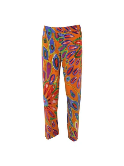 Shop Aspesi Silk Trousers In Multicolor