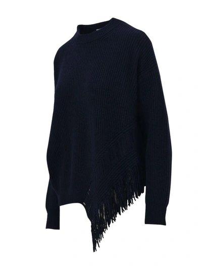 Shop Stella Mccartney Fringed Sweater In Blue
