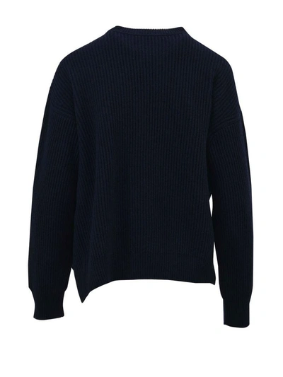 Shop Stella Mccartney Fringed Sweater In Blue