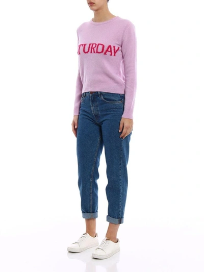 Shop Alberta Ferretti Rainbow Week Sweater In Pink-red