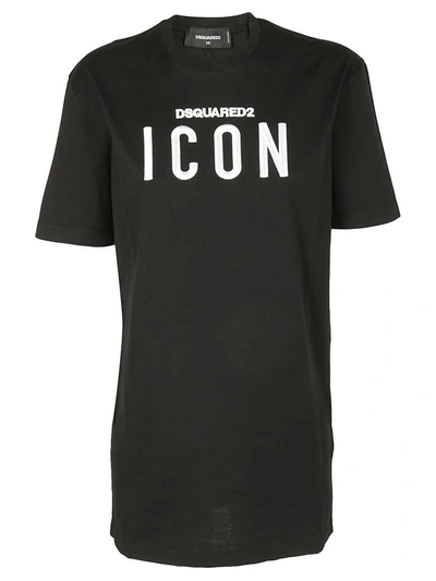 Shop Dsquared2 Icon Embroidered T-shirt In Nero
