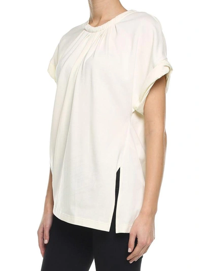 Shop 3.1 Phillip Lim / フィリップ リム Shirred-sleeve Cotton T-shirt In Eggshell