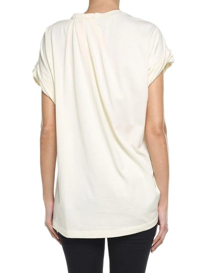 Shop 3.1 Phillip Lim / フィリップ リム Shirred-sleeve Cotton T-shirt In Eggshell