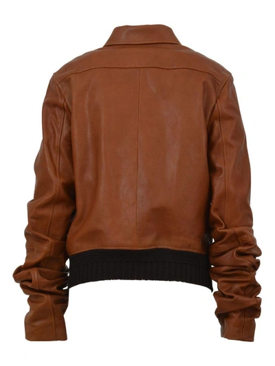 Shop Saint Laurent Oversized Bomber In Leather