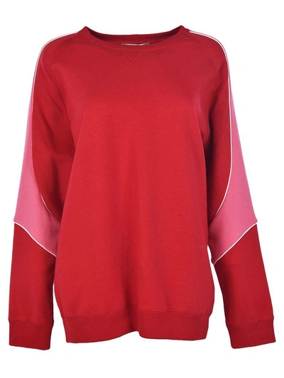 Shop Valentino Paneled Sweatshirt In Rosso