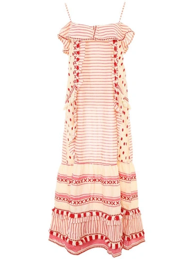 Dodo Bar Or Embroidered Cotton Dress In Red (red)