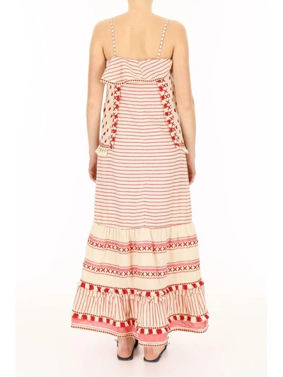 Dodo Bar Or Embroidered Cotton Dress In Red (red)