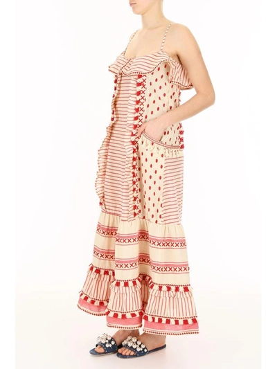 Dodo Bar Or Embroidered Cotton Dress In Red (red)