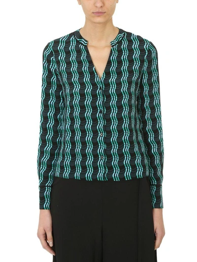 Shop Diane Von Furstenberg V Neck Shirt In Green