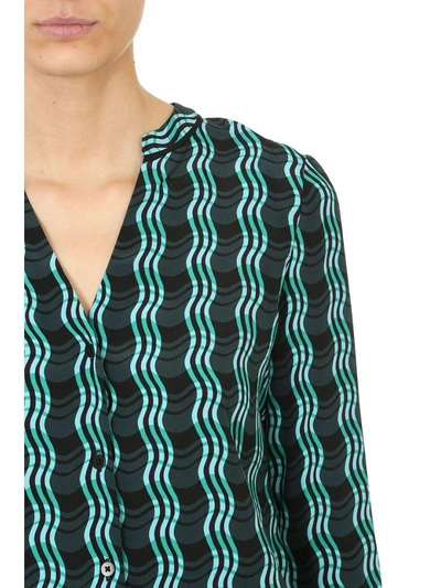 Shop Diane Von Furstenberg V Neck Shirt In Green
