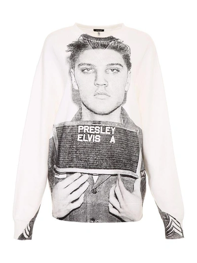 Shop R13 Elvis Mugshot Sweatshirt In White (white)