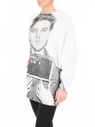 Shop R13 Elvis Mugshot Sweatshirt In White (white)