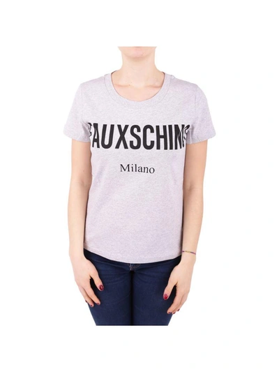 Shop Moschino Cotton T-shirt In Grey