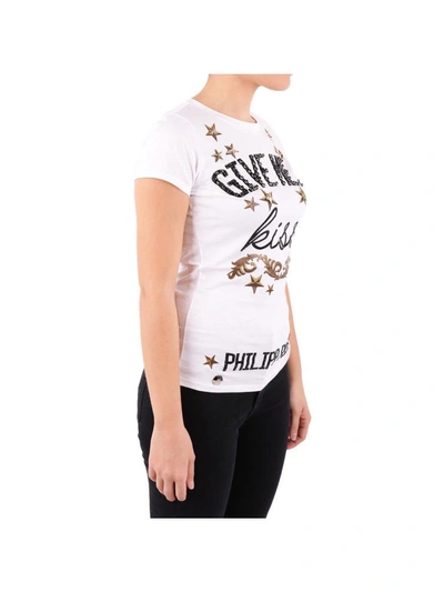 Shop Philipp Plein Olev Cotton T-shirt In White