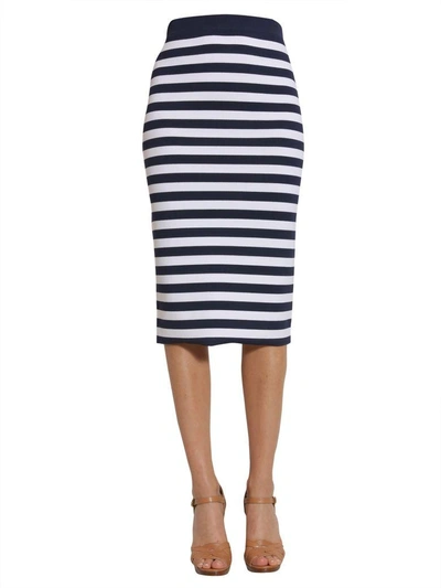 Shop Michael Michael Kors Striped Skirt In Blu