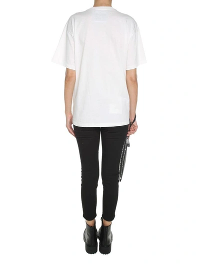 Shop Moschino Mirror Jersey-cotton T-shirt In Bianco
