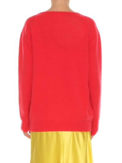 Shop Alberta Ferretti Sweater Rainbow Week In Rosso