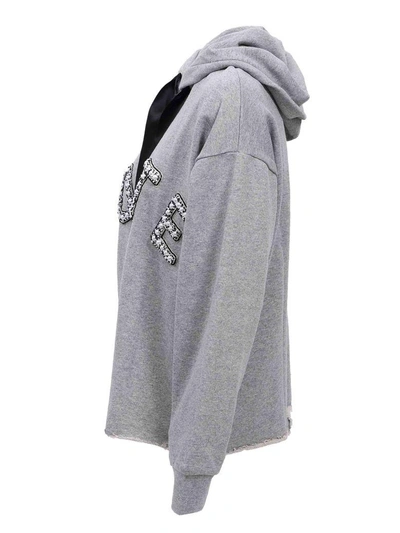Shop Forte Couture Logo Hoodie In Greygrey
