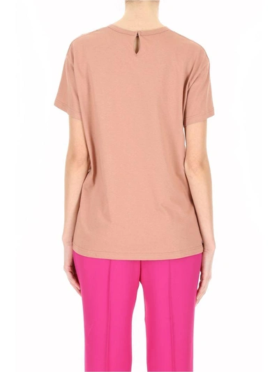 Shop N°21 Cotton And Crepe T-shirt In Rosa|rosa