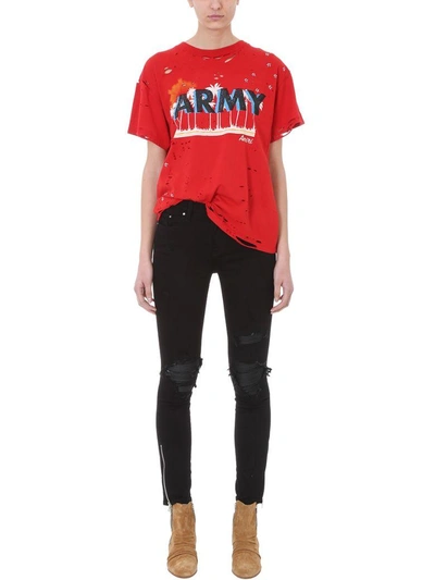 Shop Amiri Oversize Vintage Army T-shirt In Red