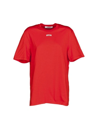 Shop Msgm Tshirt Logo Bag In Red