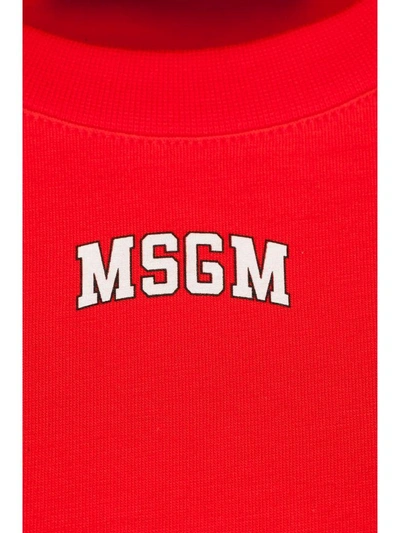 Shop Msgm Tshirt Logo Bag In Red