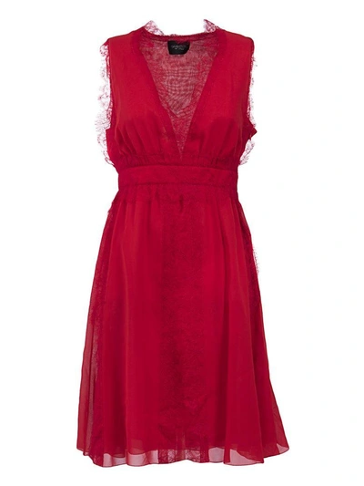 Shop Giambattista Valli Lace Dress In Red