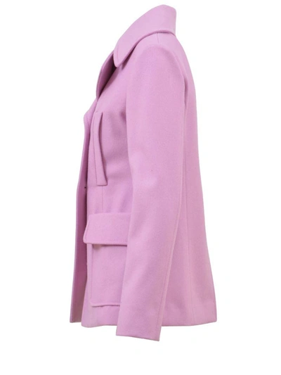Shop Valentino Double-breasted Coat In Pink