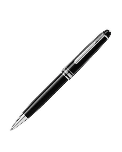 Montblanc Meisterstuck Platinum-plated Black Resin Classique Rollerball Pen In Silver
