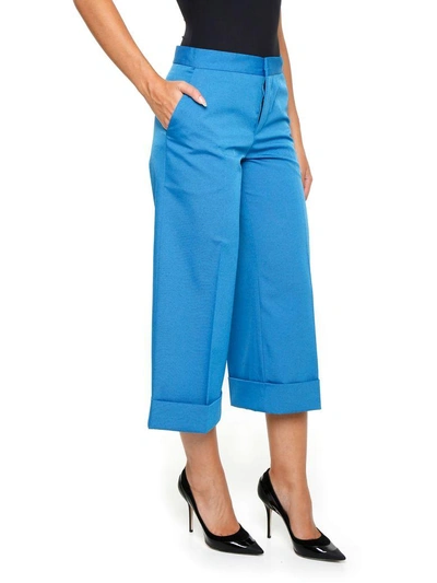 Shop Marni Wool Trousers In Cobalt|blu